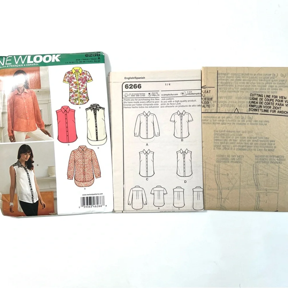 New Look 6266 Women’s Button-Up Shirt Sewing Pattern